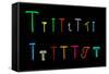 T Neon Letters-Karimala-Framed Stretched Canvas