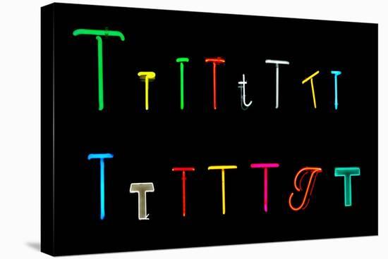 T Neon Letters-Karimala-Stretched Canvas
