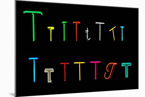 T Neon Letters-Karimala-Mounted Art Print