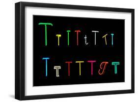 T Neon Letters-Karimala-Framed Art Print