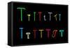 T Neon Letters-Karimala-Framed Stretched Canvas