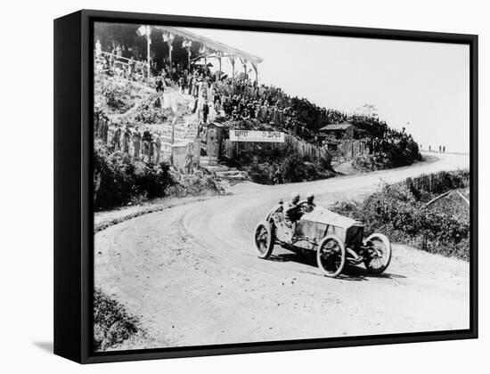 T Pilette in a Mercedes 4.5 Litre at the French Grand Prix, Lyons, 1914-null-Framed Stretched Canvas