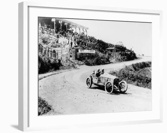 T Pilette in a Mercedes 4.5 Litre at the French Grand Prix, Lyons, 1914-null-Framed Photographic Print