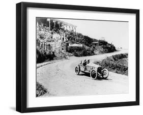 T Pilette in a Mercedes 4.5 Litre at the French Grand Prix, Lyons, 1914-null-Framed Photographic Print