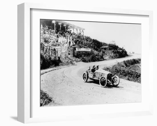 T Pilette in a Mercedes 4.5 Litre at the French Grand Prix, Lyons, 1914-null-Framed Photographic Print