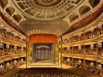 New Covent Garden Theatre, from Microcosm of London, 1810 by R Ackermann