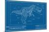 T-Rex - Blueprint Illustration-Trends International-Mounted Poster