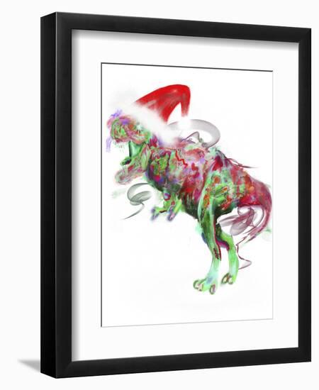 T Rex Christmas-Stephanie Analah-Framed Premium Giclee Print