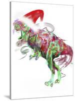 T Rex Christmas-Stephanie Analah-Stretched Canvas
