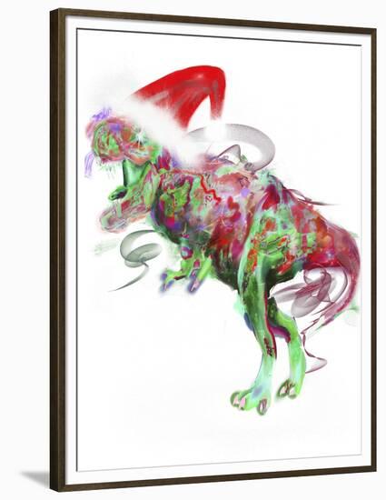 T Rex Christmas-Stephanie Analah-Framed Premium Giclee Print