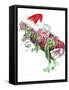 T Rex Christmas-Stephanie Analah-Framed Stretched Canvas