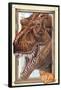 T-Rex Dinosaur Window Print Poster-null-Framed Poster