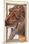 T-Rex Dinosaur Window Print Poster-null-Mounted Poster