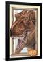 T-Rex Dinosaur Window Print Poster-null-Framed Poster