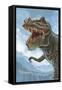 T Rex Dinosaur-Lantern Press-Framed Stretched Canvas