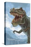 T Rex Dinosaur-Lantern Press-Stretched Canvas