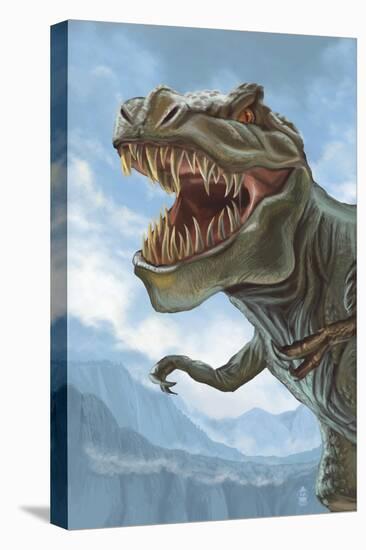T Rex Dinosaur-Lantern Press-Stretched Canvas