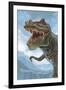 T Rex Dinosaur-Lantern Press-Framed Art Print