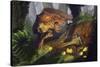 T-Rex Protecting Nest Dinosaur-Lantern Press-Stretched Canvas