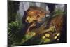 T-Rex Protecting Nest Dinosaur-Lantern Press-Mounted Art Print