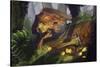 T-Rex Protecting Nest Dinosaur-Lantern Press-Stretched Canvas
