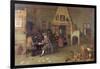 T29971 Tavern Interior with Figures Reading-Peter De Bloot-Framed Giclee Print