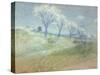 T31429 Almond Trees in Blossom (Pastel on Paper)-Achille Lauge-Stretched Canvas