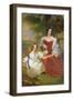 T32011 Portrait of Mrs Sarah Frances Cooper and Her Daughters-Frederick Richard Say-Framed Giclee Print