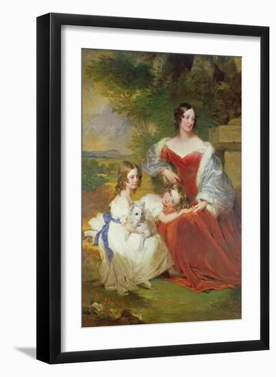 T32011 Portrait of Mrs Sarah Frances Cooper and Her Daughters-Frederick Richard Say-Framed Giclee Print