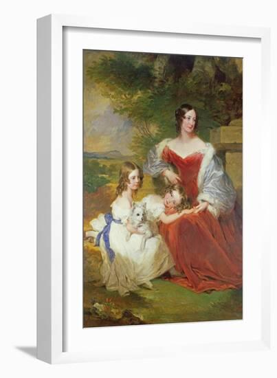 T32011 Portrait of Mrs Sarah Frances Cooper and Her Daughters-Frederick Richard Say-Framed Giclee Print