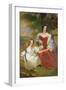 T32011 Portrait of Mrs Sarah Frances Cooper and Her Daughters-Frederick Richard Say-Framed Giclee Print