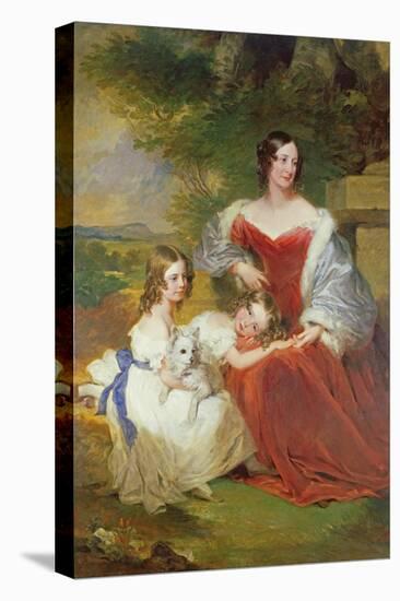 T32011 Portrait of Mrs Sarah Frances Cooper and Her Daughters-Frederick Richard Say-Stretched Canvas