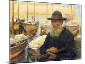 T34360 by the Quayside, Newlyn Harbour, 1908 (Oil on Canvas)-Stanhope Alexander Forbes-Mounted Giclee Print