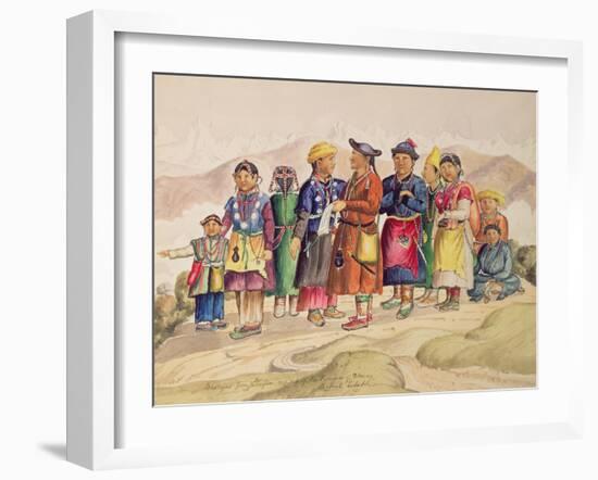 T602 Bhotias - Tibetans from Lhasa, the Capital of the Province of Utsang, Central Tibet, 1852-60-Dr. Henry Ambrose Oldfield-Framed Giclee Print