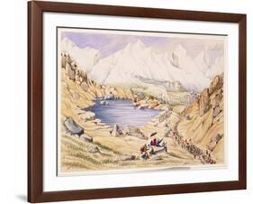 T612 Soldiers Invading Tibet from Nepal, Entrance to the Keerung Pass. the Plain Is Part of the…-Dr. Henry Ambrose Oldfield-Framed Giclee Print