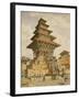 T622 the Temple of Devee Bhagwari, Bhatgaan, Braktapur, Built 1703, 1852-60-Dr. Henry Ambrose Oldfield-Framed Giclee Print