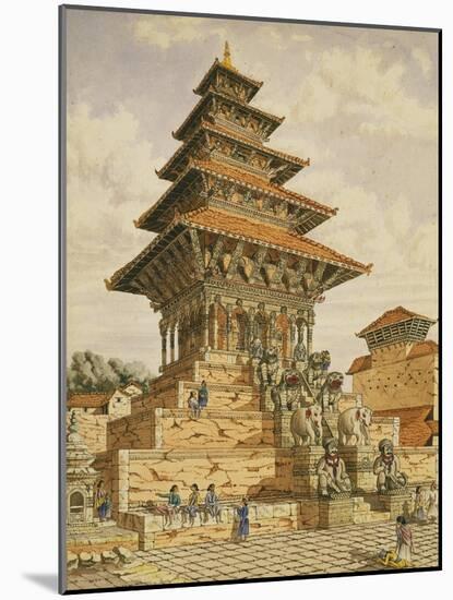T622 the Temple of Devee Bhagwari, Bhatgaan, Braktapur, Built 1703, 1852-60-Dr. Henry Ambrose Oldfield-Mounted Giclee Print