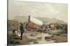 T662 Klaass Smit's River, with a Broken Down Wagon, Crossing the Drift, South Africa, 1852-Thomas Baines-Stretched Canvas