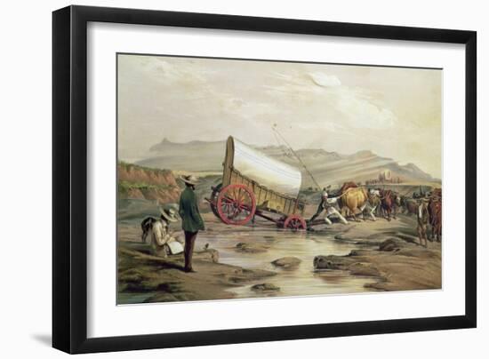 T662 Klaass Smit's River, with a Broken Down Wagon, Crossing the Drift, South Africa, 1852-Thomas Baines-Framed Giclee Print