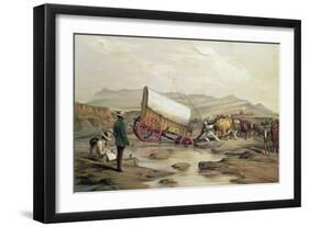 T662 Klaass Smit's River, with a Broken Down Wagon, Crossing the Drift, South Africa, 1852-Thomas Baines-Framed Giclee Print