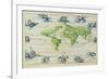 T684 World Map, from the Portolan Atlas of the World-null-Framed Giclee Print