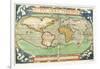 T827 Typus Orbis Terrarum, Map of the World, from "Theatrum Orbis Terrarum", Pub. Antwerp, C.1570-Abraham Ortelius-Framed Giclee Print