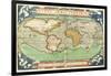 T827 Typus Orbis Terrarum, Map of the World, from "Theatrum Orbis Terrarum", Pub. Antwerp, C.1570-Abraham Ortelius-Framed Giclee Print