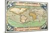 T827 Typus Orbis Terrarum, Map of the World, from "Theatrum Orbis Terrarum", Pub. Antwerp, C.1570-Abraham Ortelius-Mounted Giclee Print