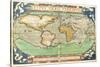 T827 Typus Orbis Terrarum, Map of the World, from "Theatrum Orbis Terrarum", Pub. Antwerp, C.1570-Abraham Ortelius-Stretched Canvas