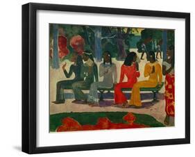 Ta Matete. Canvas.-Paul Gauguin-Framed Giclee Print