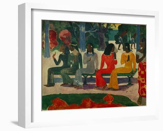 Ta Matete. Canvas.-Paul Gauguin-Framed Giclee Print