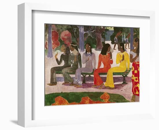 Ta Matete (We Shall Not Go to Market Today) 1892-Paul Gauguin-Framed Giclee Print