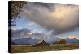 Ta Moulton Barn, Mormon Row, Grand Tetons National Park, Wyoming, United States of America-Gary Cook-Stretched Canvas