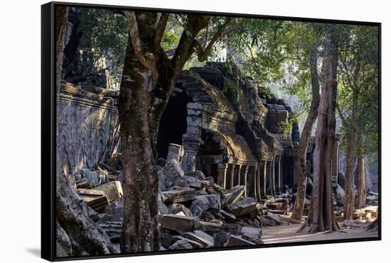 Ta Prohm Temple, Built in the 12th Century by King Jayavarman Vii, Angkor-Nathalie Cuvelier-Framed Stretched Canvas